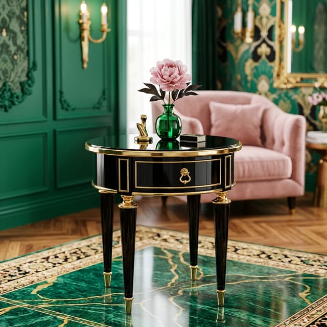 Black Lacquer Side Table