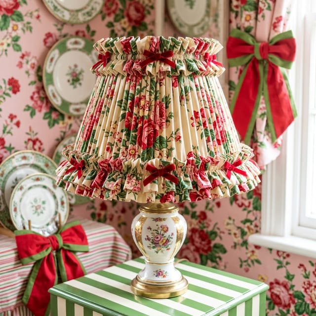 Ruffled Chintz Lampshade