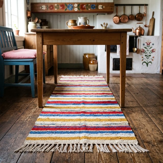 Striped Rag Rug Runner