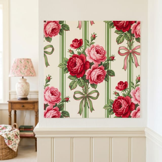 Cabbage Rose Wallpaper