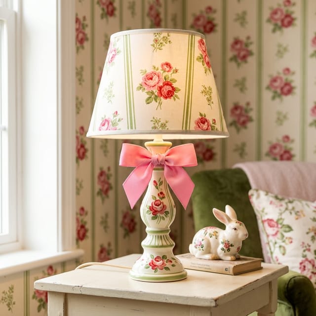 Pink Bow Lamp