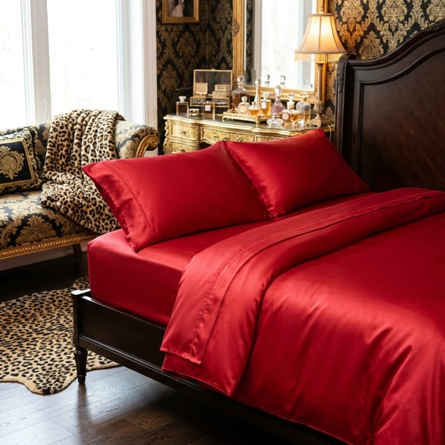 Red Satin Bedding