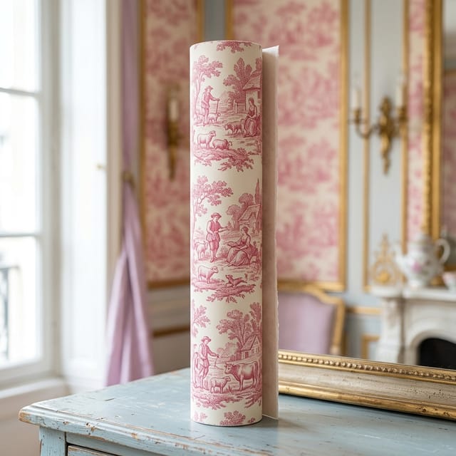 Pink Toile Wallpaper