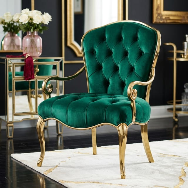 Emerald Velvet Accent Chair