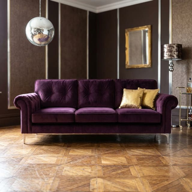 Aubergine Velvet Sofa