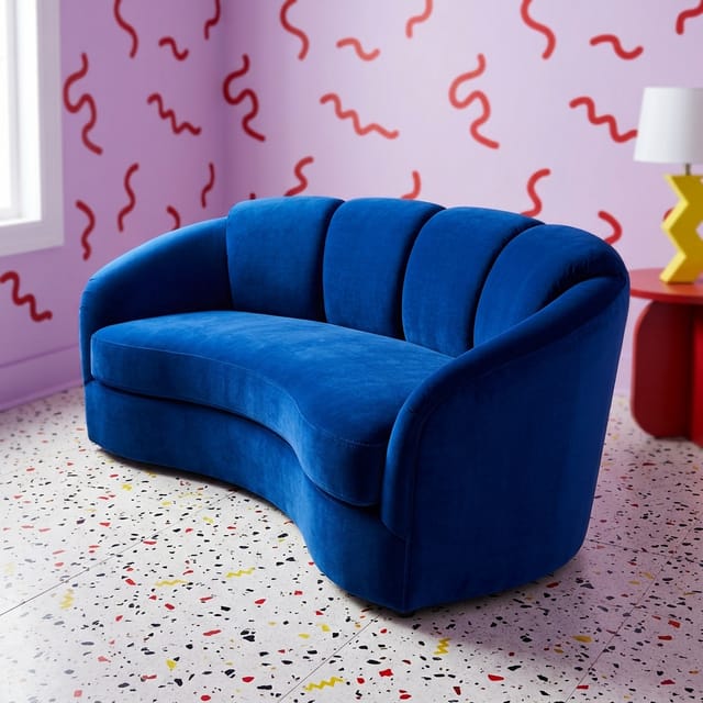 Cobalt Curved Sofa