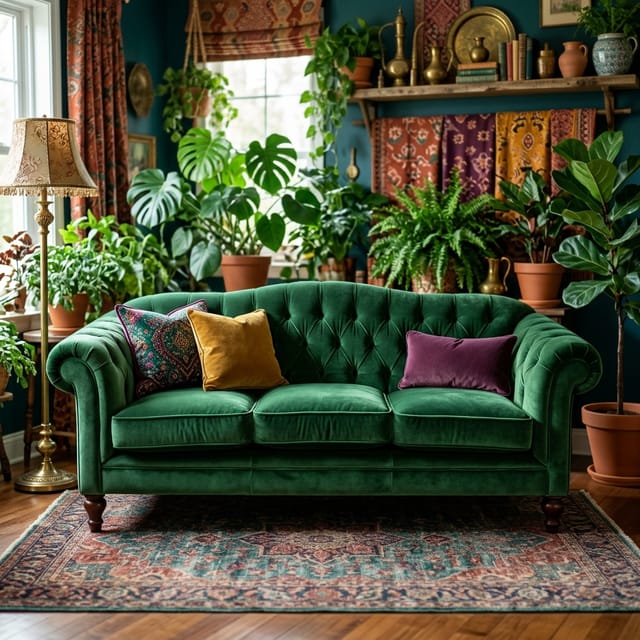 Green Velvet Sofa