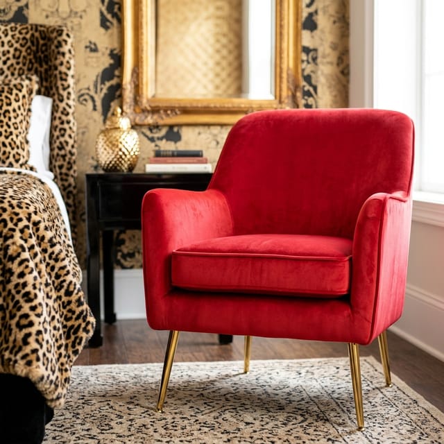 Red Velvet Armchair