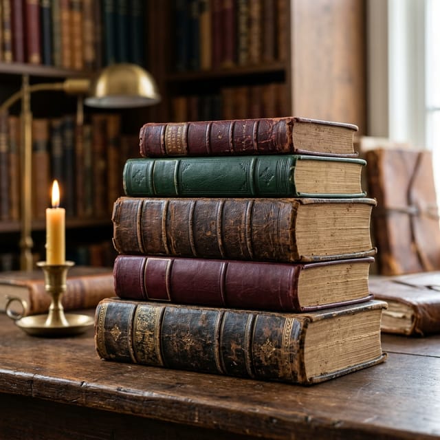 Stacked Vintage Books