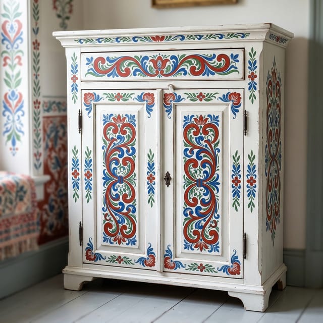 Painted Folk Cupboard
