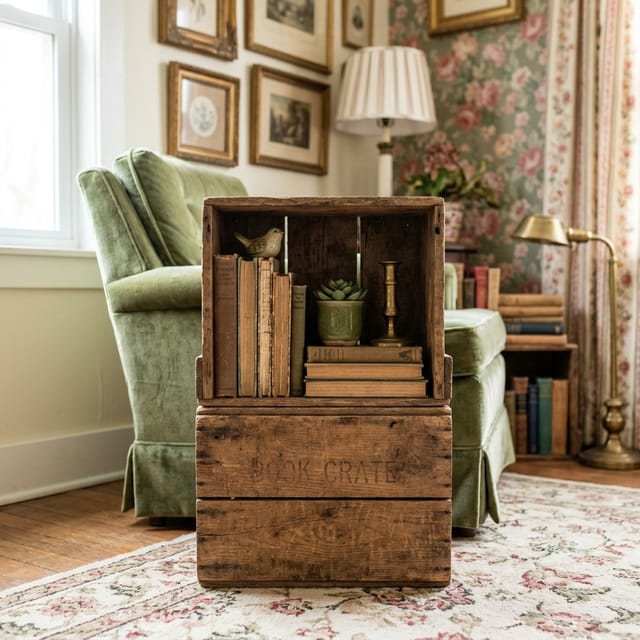Wooden Book Crates