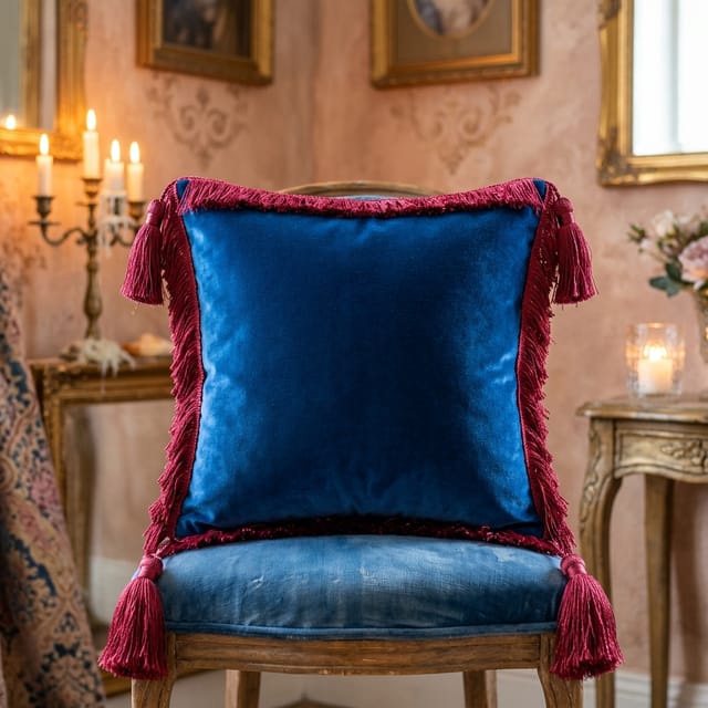 Fringed Velvet Cushions