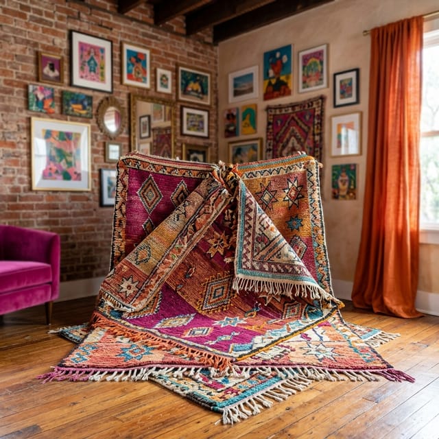Layered Moroccan Rug