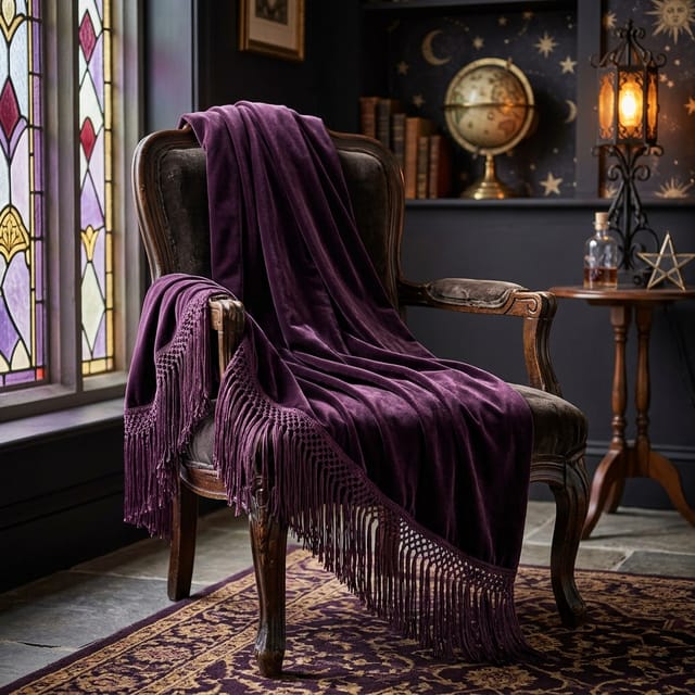 Velvet Fringe Shawl Throw