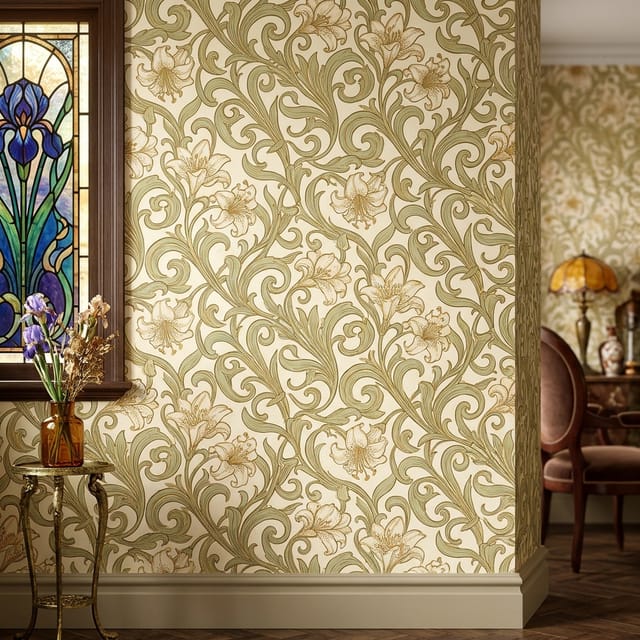 Art Nouveau Botanical Wallpaper