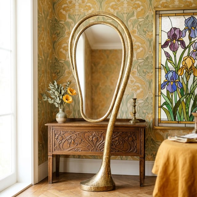 Organic Arch Brass Mirror