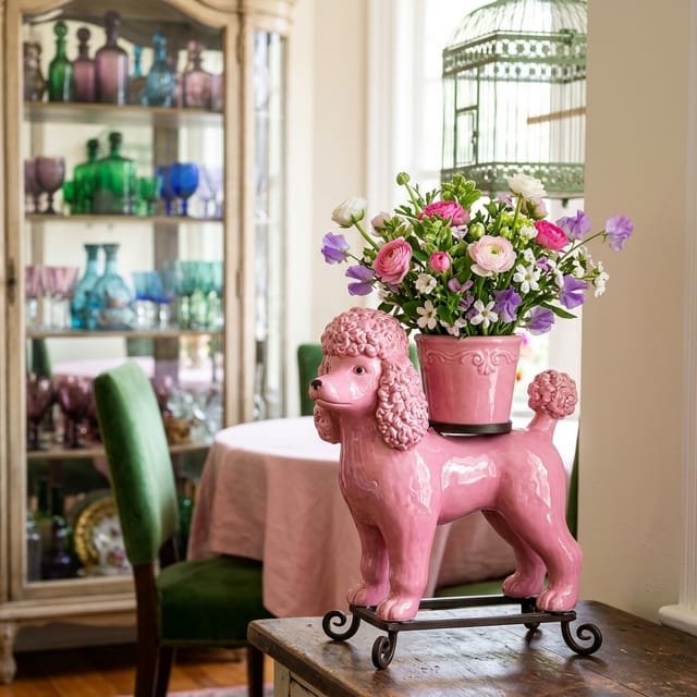 Pink Poodle Plant Stand