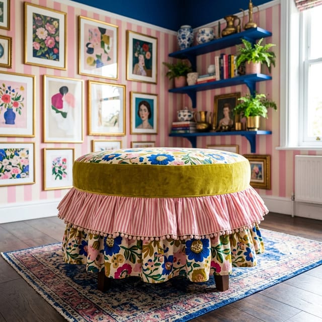 Skirted Ruffle Ottoman