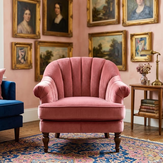 Rose Velvet Armchair