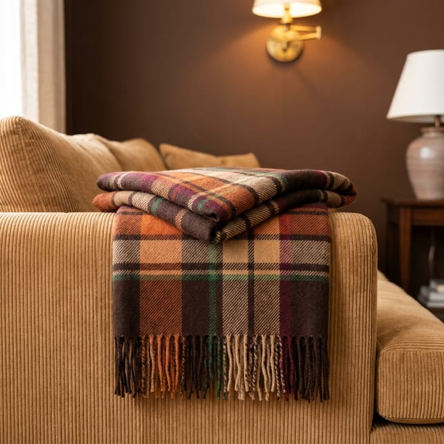 Plaid Wool Throw