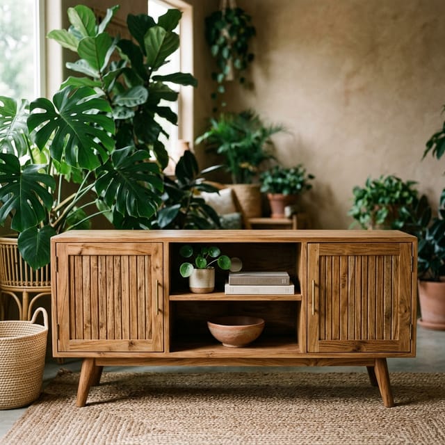Teak Media Console