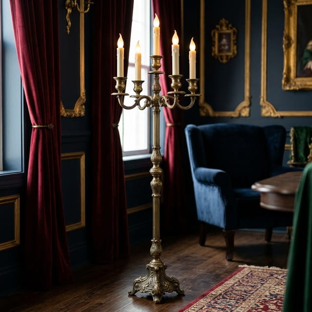 Brass Candelabra Floor Lamp