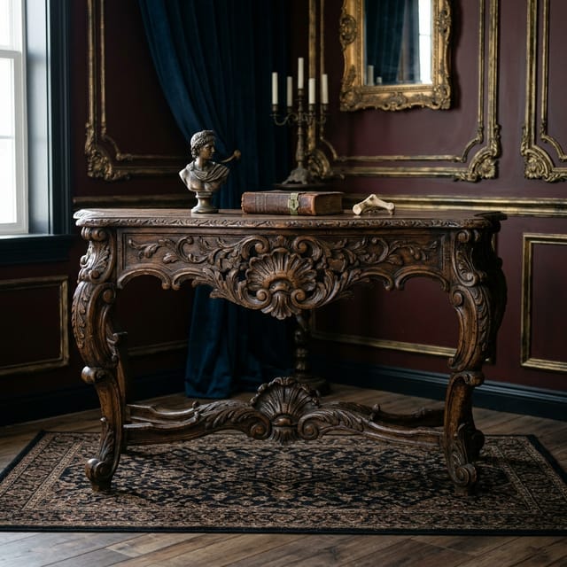Carved Wood Console