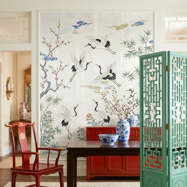 Chinoiserie Bird Wallpaper