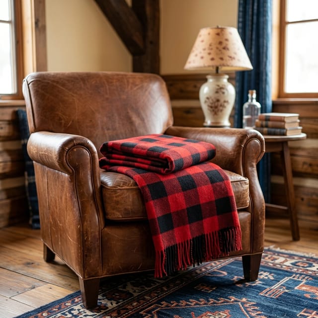 Wool Plaid Throw