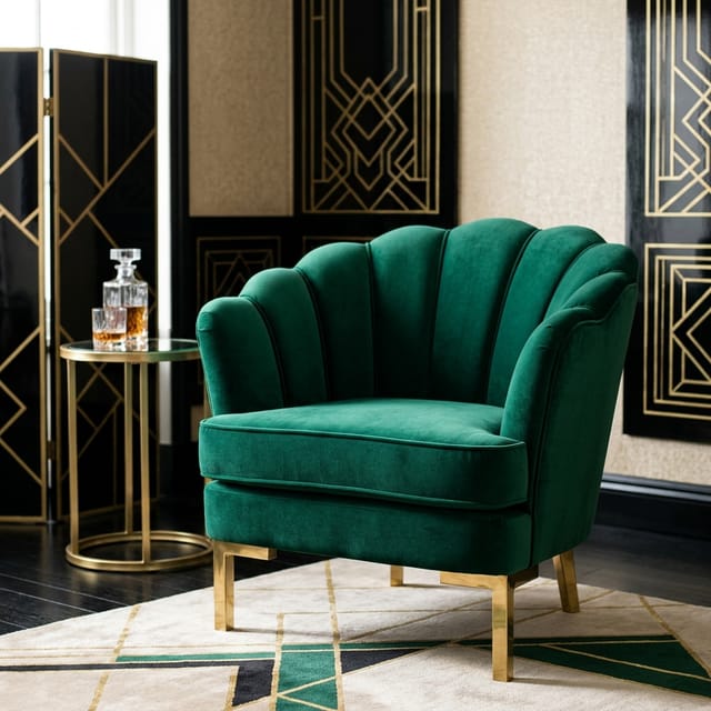 Emerald Velvet Armchair