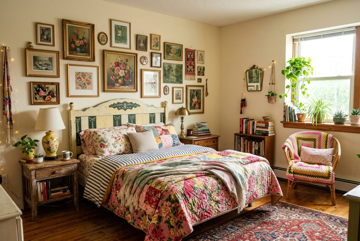 Folk Art Patchwork Bedroom